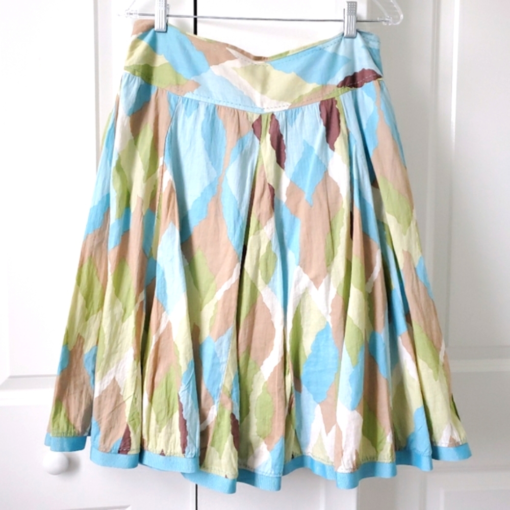APT.9 Colorful Knee length A-Line Skirt 100% Cotton Size 8